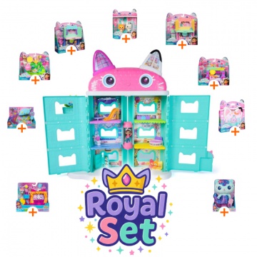 Royal set: Grande casa di Gabby’s Dollhouse dal film con 9 accessori + Mercat di peluche GRATIS
