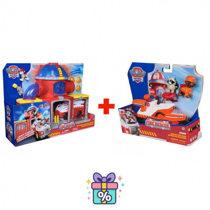 Offerta speciale: Stazione dei pompieri Fire Rescue Paw Patrol + Veicolo Fire Rescue Zuma
