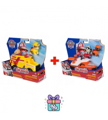 Set conveniente: Paw Patrol Fire Rescue Veicolo Rubble + Fire Rescue Veicolo Zuma