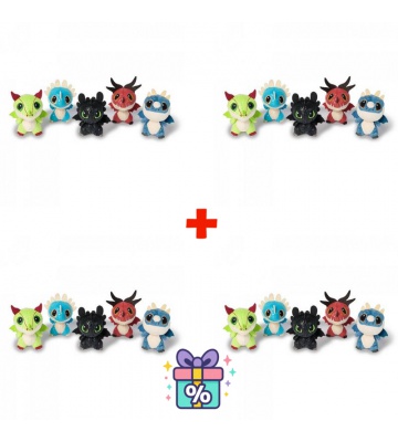 OFFERTA 3+1 gratis: Dragon Trainer - 4 draghi di peluche in botte al prezzo di 3