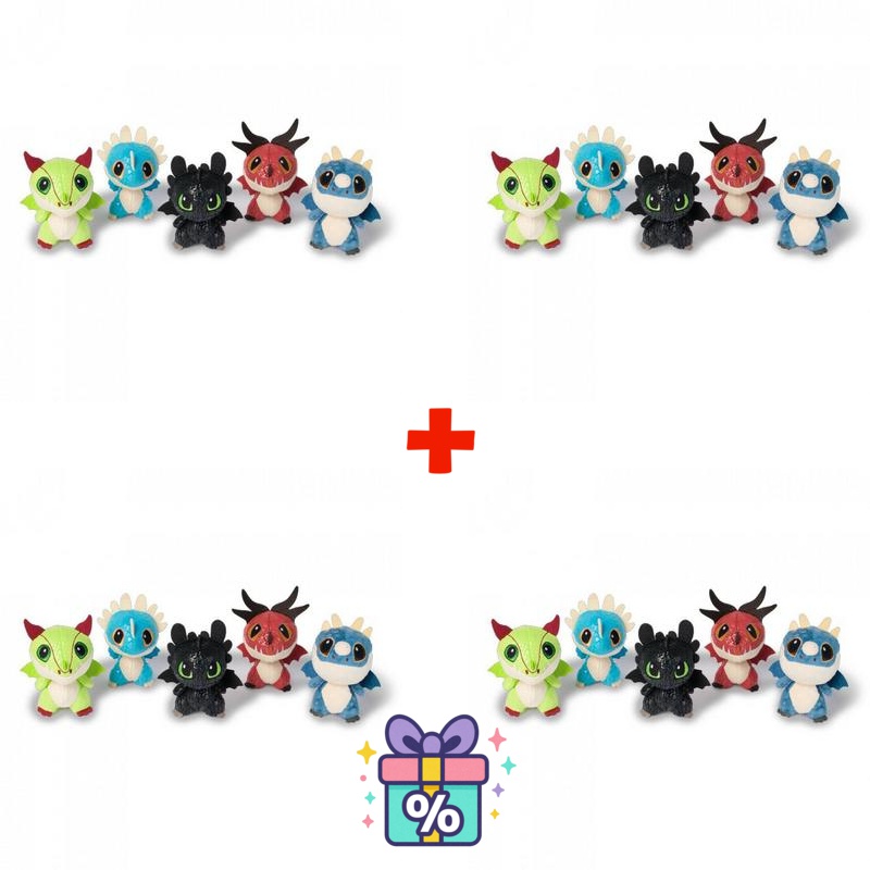 OFFERTA 3+1 gratis: Dragon Trainer - 4 draghi di peluche in botte al prezzo di 3