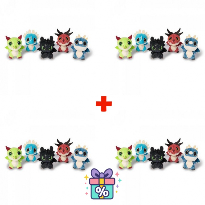 OFFERTA 3+1 gratis: Dragon Trainer - 4 draghi di peluche in botte al prezzo di 3