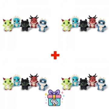 OFFERTA 3+1 gratis: Dragon Trainer - 4 draghi di peluche in botte al prezzo di 3