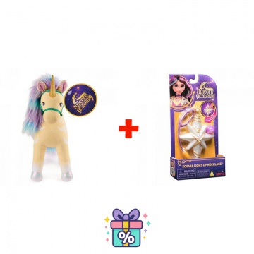 Set vantaggioso: Unicorn Academy peluche unicorno Leaf 38 cm + collana con anello