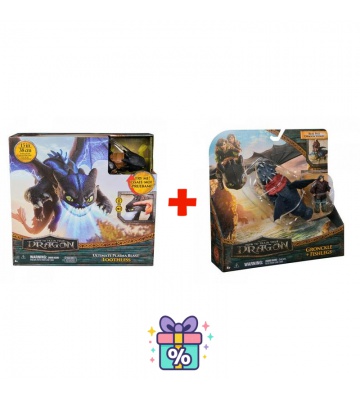 Set vantaggioso: Dragon Trainer Sdentato con effetti sonori e luminosi + Gronkius e Gambedipesce
