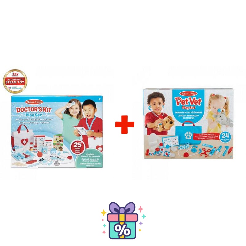 Set vantaggioso: gioco del dottore di Melissa & Doug + gioco del veterinario