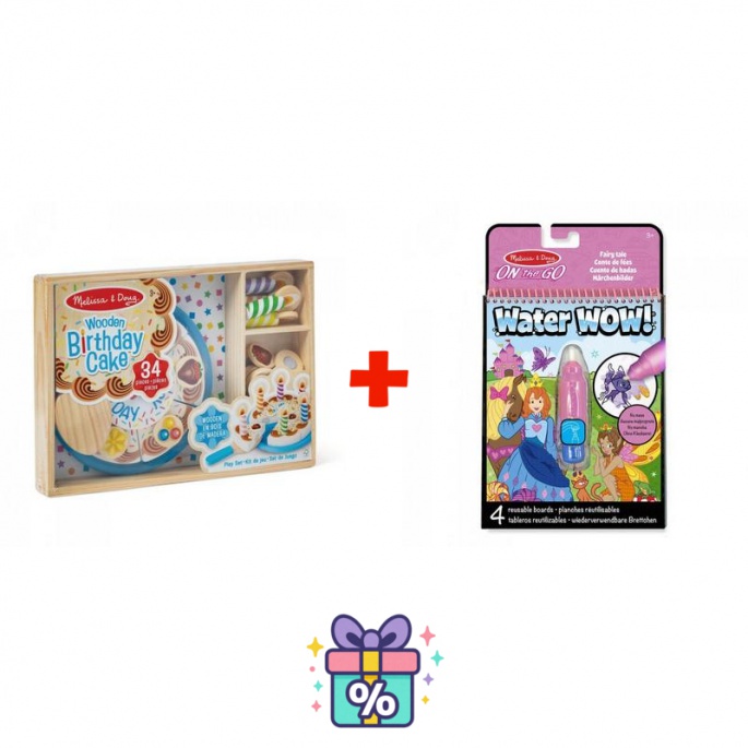 OFFERTA: set torta di compleanno Melissa & Doug + fiabe magiche con acqua Water WOW GRATIS