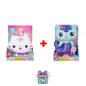 Set conveniente: Casa delle Bambole di Gabby Cakey peluche con suoni + Mercat peluche con funzione