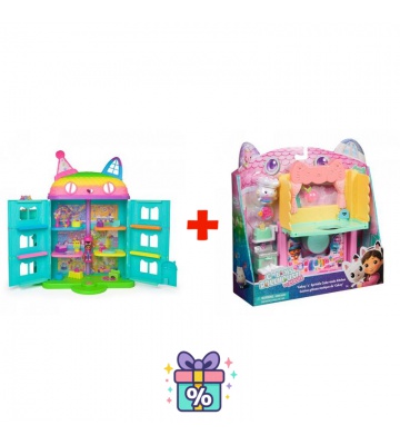 Set vantaggioso: Grande Casa delle Feste di Gabby’s Dollhouse + Cucina per la Grande Casa