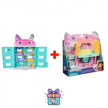 Set vantaggioso: Casa delle Bambole di Gabby nel film: grande casa del film + cucina per la grande casa