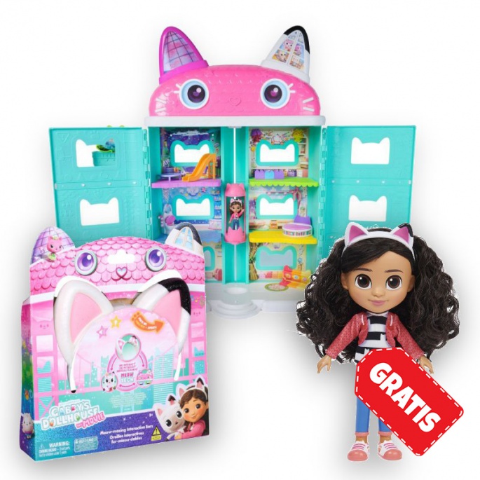 OFFERTA: La casa delle bambole di Gabby grande casa del film + orecchie con effetti + bambola pettinabile Gratuito