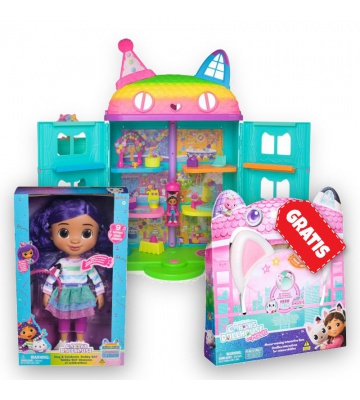 OFFERTA: Gabby’s Dollhouse grande casa festa + bambola interattiva + orecchie GRATIS