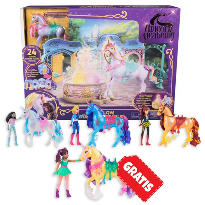 OFFERTA: Scuderia pieghevole Unicorn Academy + 7 unicorni e personaggi da 11 cm + Ava e Leaf GRATIS
