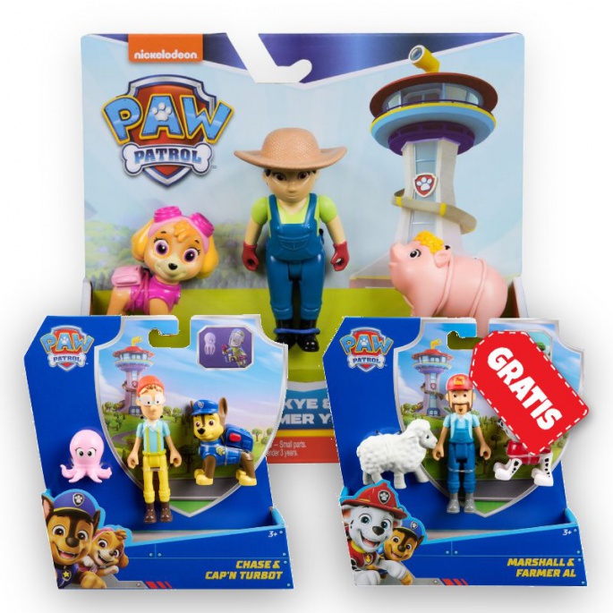 OFFERTA: Paw Patrol Yumi e Skye + Chase e il Capitano Turbot + Marshal e il contadino Al GRATIS