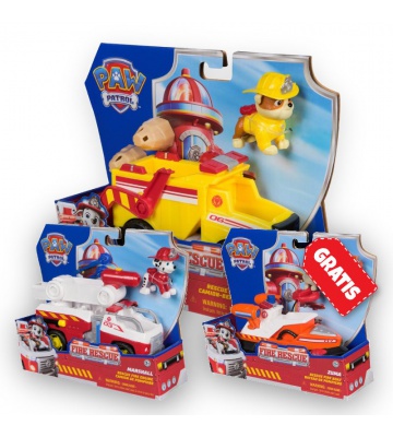 OFFERTA: veicoli Paw Patrol Fire Rescue Rubble + Marshall + Zuma GRATIS