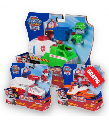 OFFERTA: veicoli Paw Patrol Fire Rescue Rocky + Marshall + Zuma GRATIS