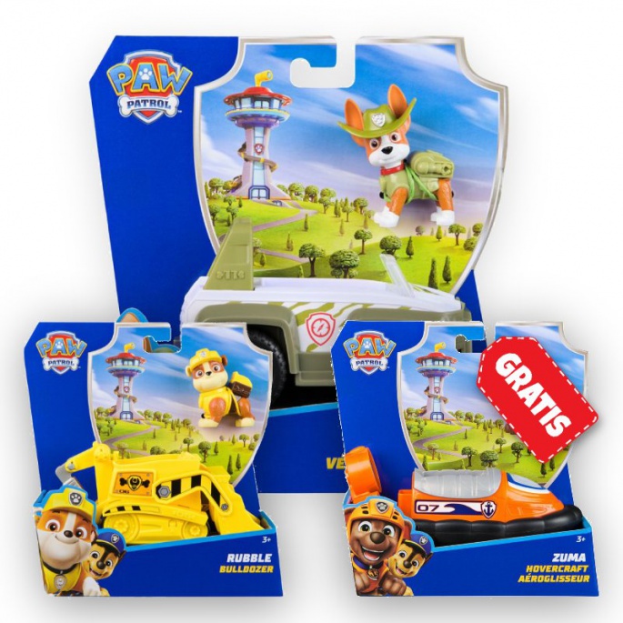 OFFERTA: veicoli base Paw Patrol Tracker + Rubble + Zuma GRATIS