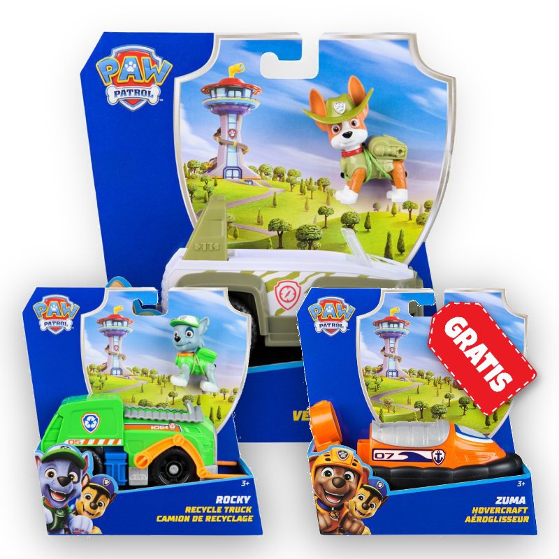 OFFERTA: veicoli base Paw Patrol Tracker + Rocky + Zuma GRATIS