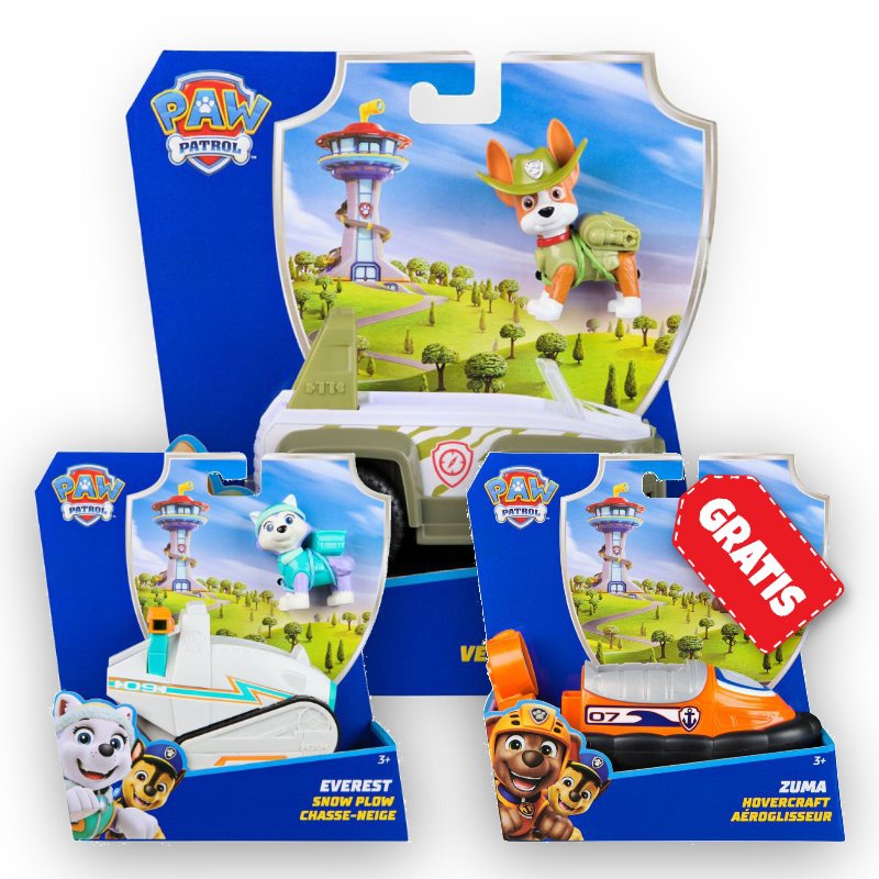 OFFERTA: veicoli base Paw Patrol Tracker + Everest + Zuma GRATIS