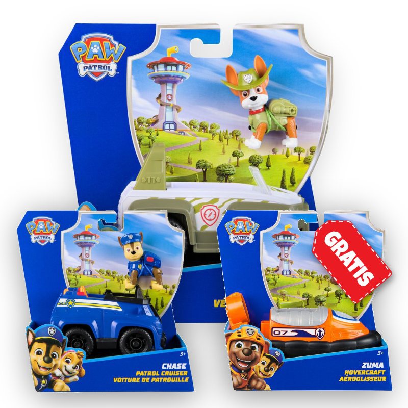 OFFERTA: veicoli base Paw Patrol Tracker + Chase + Zuma GRATIS