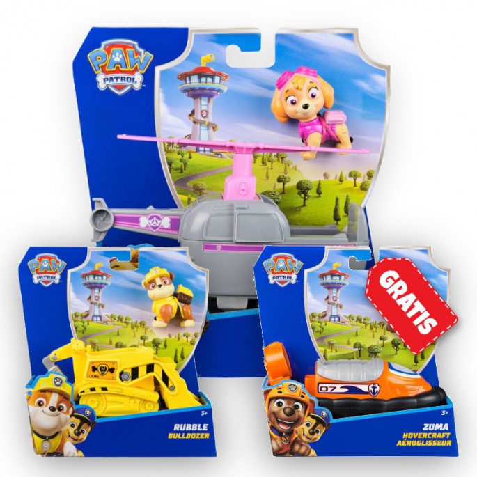 OFFERTA: Paw Patrol veicoli base Skye + Rubble + Zuma GRATIS