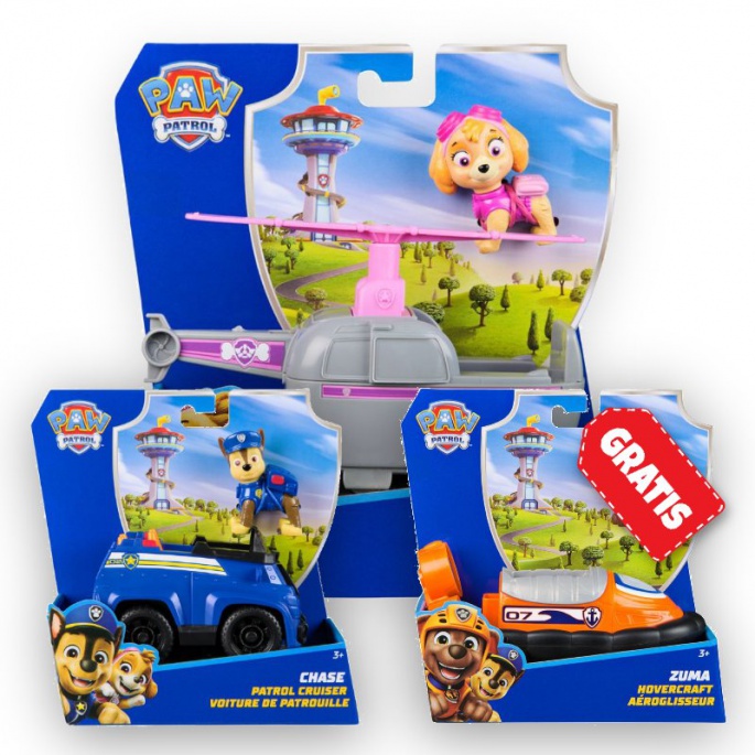 OFFERTA: veicoli base Paw Patrol Skye + Chase + Zuma GRATIS