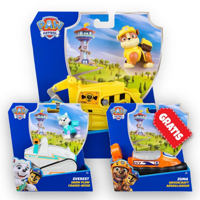 OFFERTA: veicoli base Paw Patrol Rubble + Everest + Zuma GRATIS