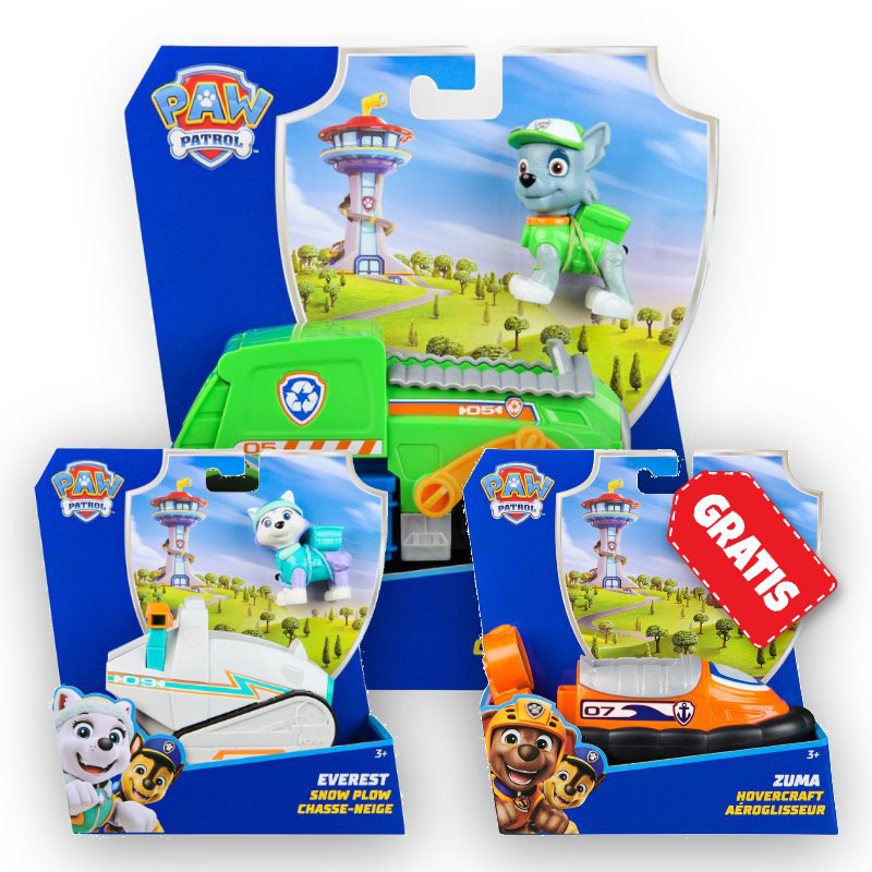 OFFERTA: veicoli base Paw Patrol Rocky + Everest + Zuma GRATIS