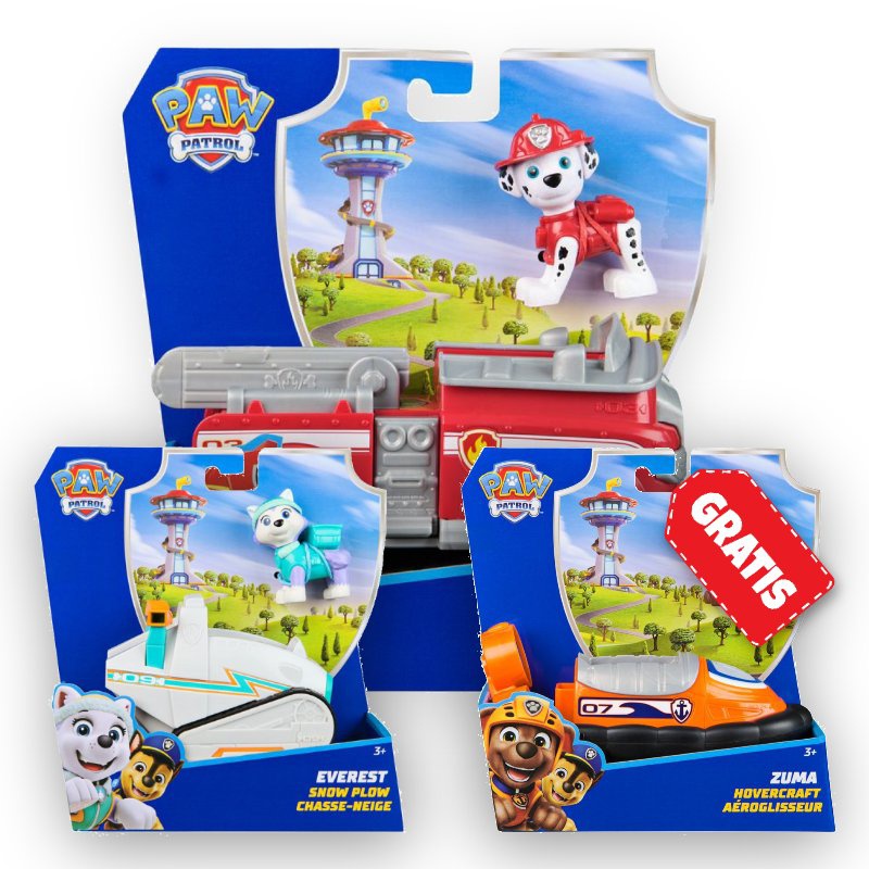 OFFERTA: Paw Patrol veicoli base Marshall + Everest + Zuma GRATIS