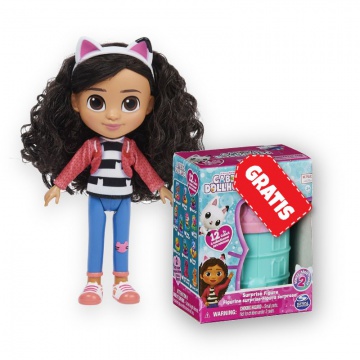 Offerta 1+1 Gabby’s Dollhouse bambola da pettinare Gabby + mini figurina nella casetta GRATIS