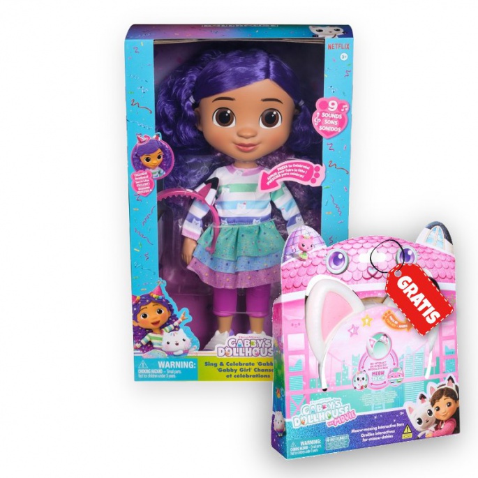 Set convenienza: Casa delle Bambole di Gabby bambola interattiva + orecchie con effetti sonori