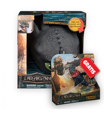 Set vantaggioso: Dragon Trainer maschera di Sdentato con suoni e luci + Gronkio e Gambedipesce