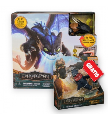 Set vantaggioso: Dragon Trainer Sdentato con effetti sonori e luminosi + Gronkius e Gambedipesce