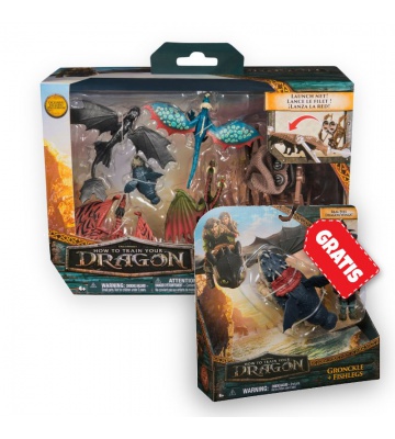 Set vantaggioso: Dragon Trainer multibalení figure + drago e Viking Gronkio e Gambedipesce