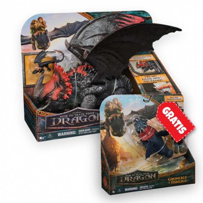 Set conveniente: Dragon Trainer grande drago Morte Rossa + drago e Viking Gronkio e Gambedipesce
