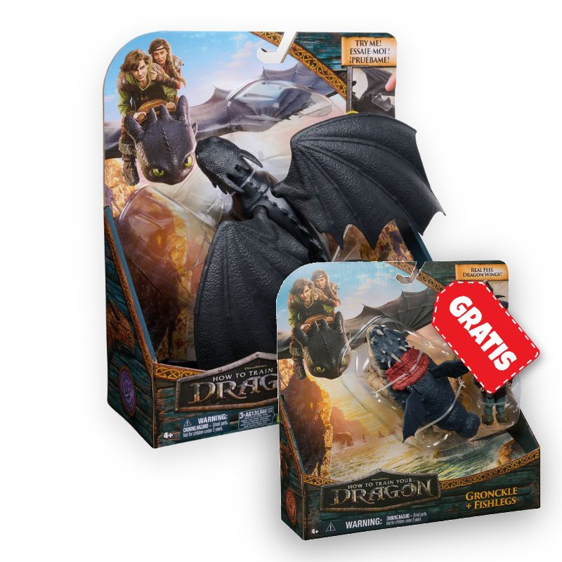 Set vantaggioso: Dragon Trainer Sdentato che emette suoni + Gronkio e Gambedipesce