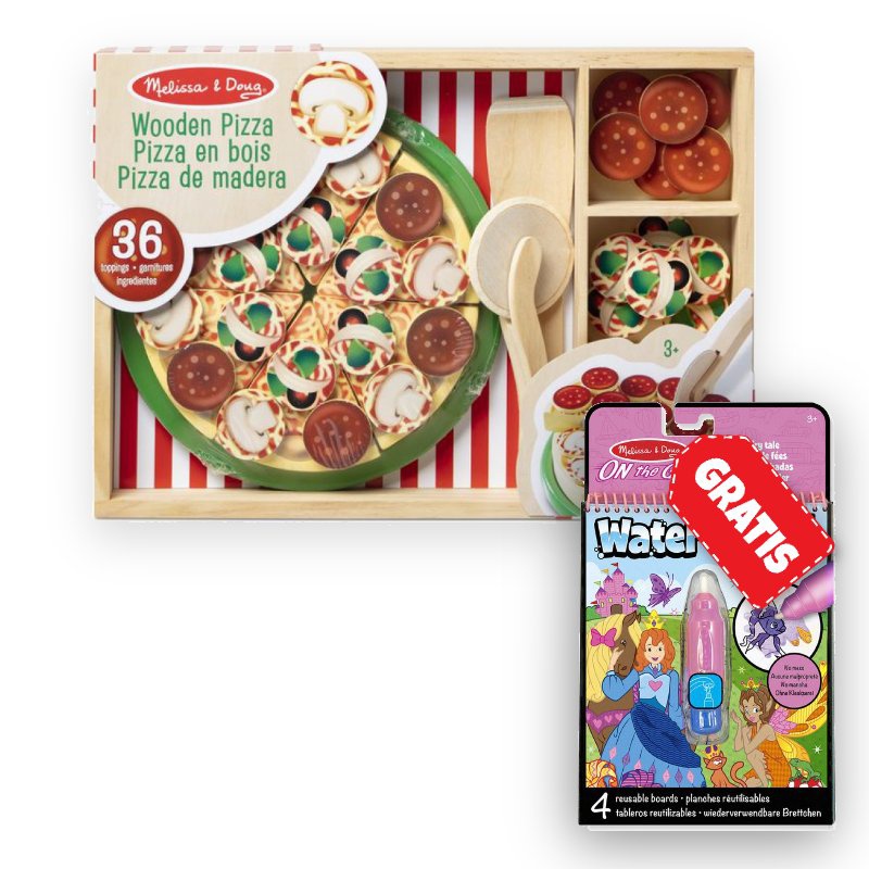 OFFERTA: Set festa della pizza Melissa & Doug + Water WOW magie con l'acqua fiabe IN OMAGGIO