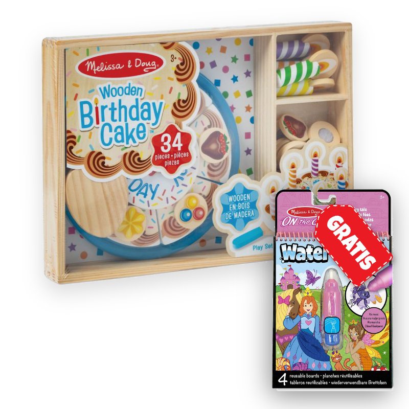 OFFERTA: set torta di compleanno Melissa & Doug + fiabe magiche con acqua Water WOW GRATIS
