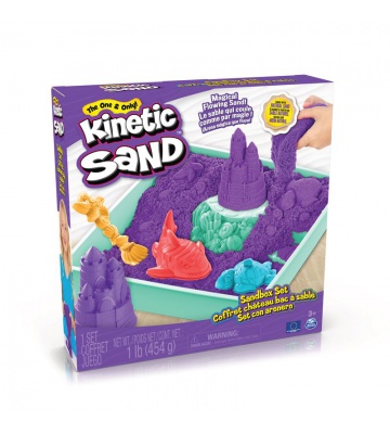 Kinetic Sand scatola di sabbia liquida con sottopentola viola