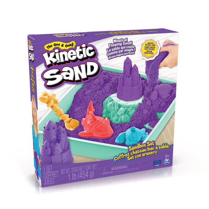 Kinetic Sand scatola di sabbia liquida con sottopentola viola