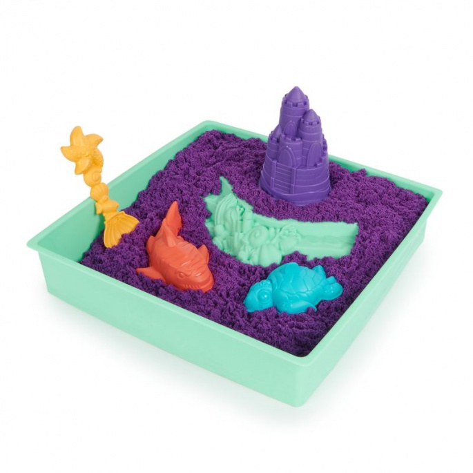 Kinetic Sand scatola di sabbia liquida con sottopentola viola