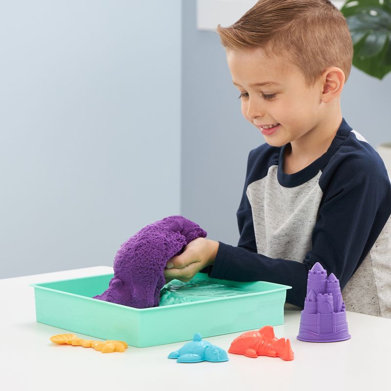 Kinetic Sand scatola di sabbia liquida con sottopentola viola