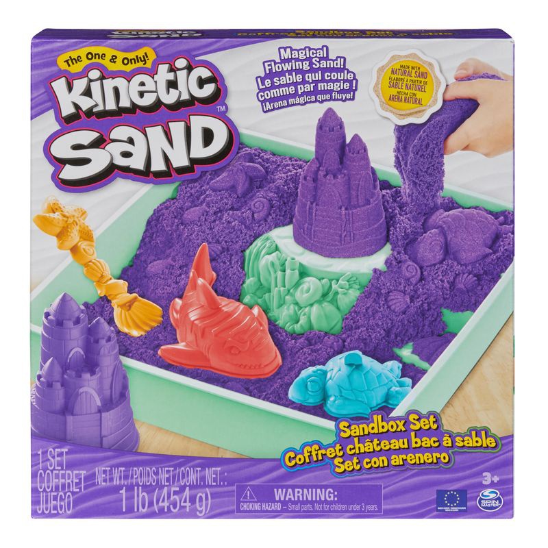 Kinetic Sand scatola di sabbia liquida con sottopentola viola
