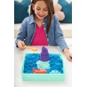 Kinetic Sand scatola di sabbia liquida con base blu