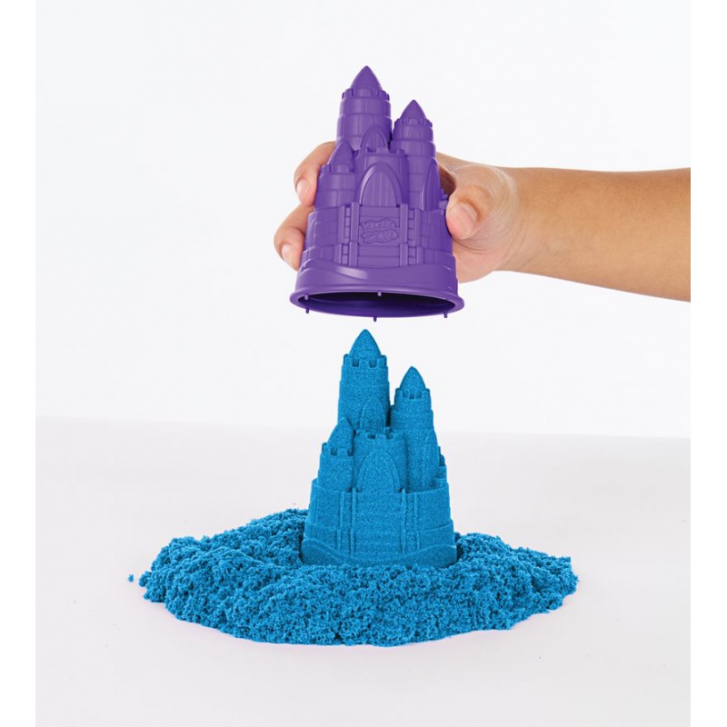 Kinetic Sand scatola di sabbia liquida con base blu