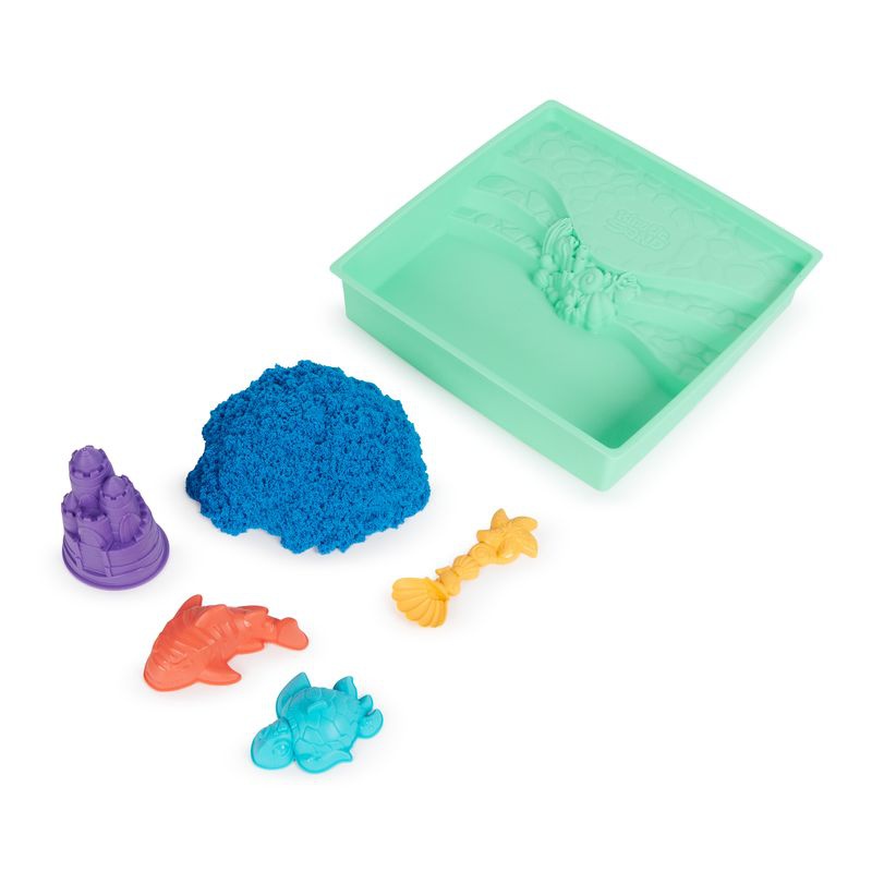 Kinetic Sand scatola di sabbia liquida con base blu