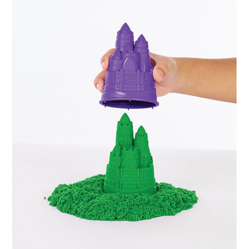 Kinetic Sand scatola di sabbia liquida con base verde