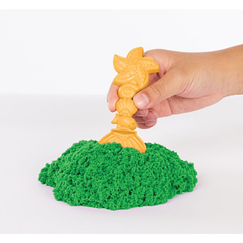 Kinetic Sand scatola di sabbia liquida con base verde