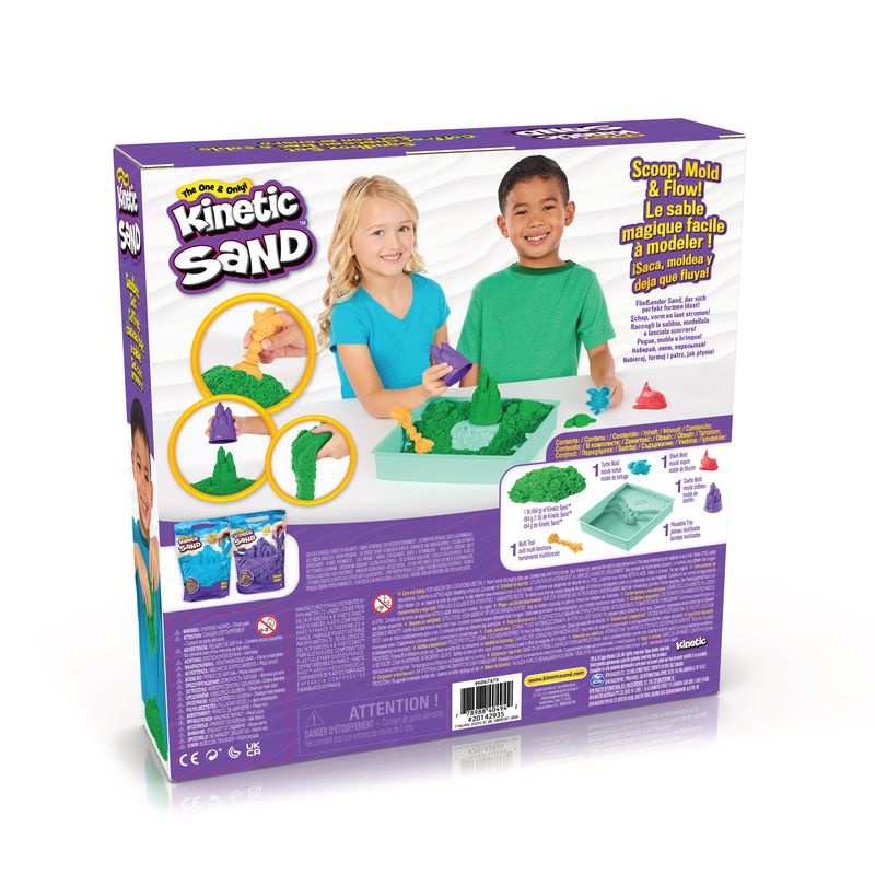 Kinetic Sand scatola di sabbia liquida con base verde
