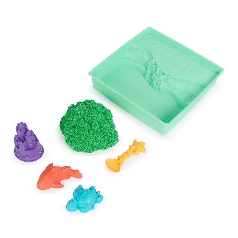 Kinetic Sand scatola di sabbia liquida con base verde
